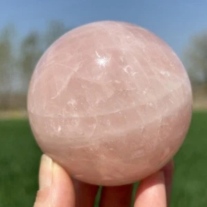 Top!! 0.57kg Natural Rose Quartz Crystal Ball Quartz Crystal Sphere Decor 73mm - Picture 1 of 20