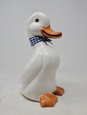 Vintage  Porcelain Duck With bow Figurine 10" Tall