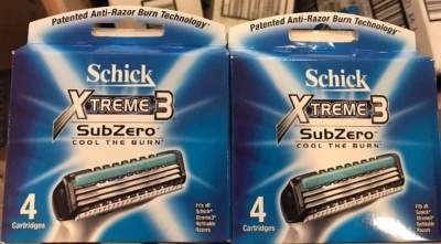 Новые сменные картриджи Schick Xtreme3 Subzero — 8 лезвий — сделано в США - Изображение 1 из 4