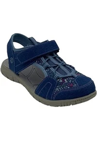 New Lands' End Water Repellent ADJ Closed Toe Sport Sandals Blue Floral Size 8 - Picture 1 of 3