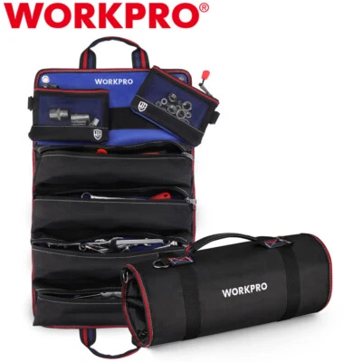 WORKPRO Heavy Duty Roll Up Tool Bag Tool Pouches Tool Bag Organizer W/6 Pockets - Image 1 of 4