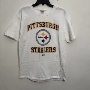 Vintage Y2K Pittsburgh Steelers Grafik weiß Kurzarm T-Shirt Größe L Large - Bild 1 von 6