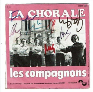 Les COMPAGNONS CHANSON 45T LA GRANDE DAME Edith PIAF CHORALE 8 x Dédicaces RARE - Picture 1 of 3