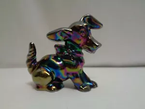Imperial Amethyst Rainbow Art Glass Dachschund Dog Figurine Paperweight - Picture 1 of 8