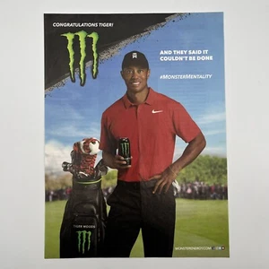 Tiger Woods Monster Energy 2019 Promo Print Ad 8"x10.5" Congratulations Tiger - Picture 1 of 2
