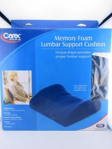 Carex Memory Foam Lumbar Support Cushion, Blue - FREE SHIPPING - Picture 1 of 5