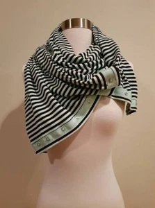 🍋💕Rarität Lululemon Vinyasa Schal *Rulu Classic Stripe Mint Schwarz Halstuch Yoga🍋💗 - Bild 1 von 1