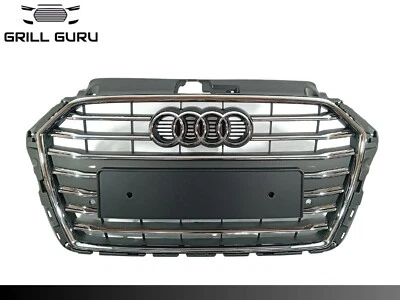 AUDI A3 2016 - 2019 S-LINE SE PARACHOQUES DELANTERO PARRILLA CROMO CON PLACA Y PDC NUEVO Foto 1 de 4