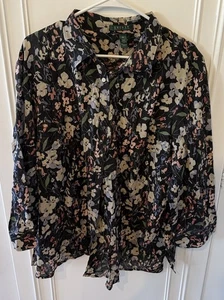 lauren ralph lauren damen blumen shirt 3x - Bild 1 von 3