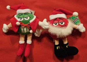 Galerie 8" Christmas Plush M&M's ~ Red and Green ~ Hard to find Red Boots ~ Tags - Picture 1 of 2