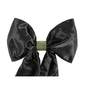 100 Apple Green Rhinestone Bow Covers - 8 Row - wedding chair sash reusable - Picture 1 of 5