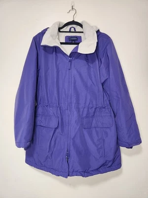 Lands' End Purple Jacket Winter Coat Womens Size Medium Full Zip Hooded - Image 1 of 4