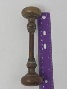 Antike massive Messing Türknaufgarnitur - verstellbare Spindelwelle, gealterte Patina - Bild 1 von 8