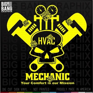 HVAC Maintenance Mechanic Business Vinyl Decal Sticker Company Vehicle Lettering - Picture 1 of 4