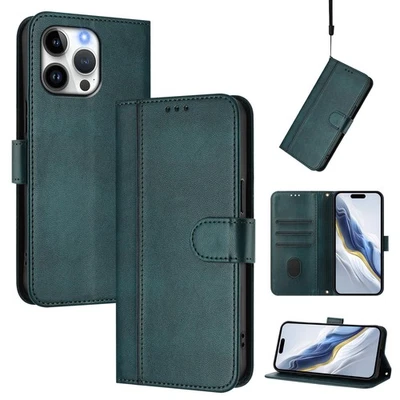 Wallet Case For Various Phone Leather Card Bag Flip Stand Cover Simple Fashion - Image 1 of 4