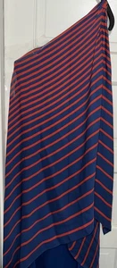 Halston Heritage Women's Sample Size Red/Blue Striped Silk Lightweight - Picture 1 of 13