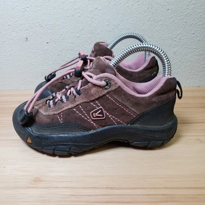 Keen Child Size 11 Lace Up Suede Leather Hiking Shoes Brown Camping Gorpcore - Image 1 of 4