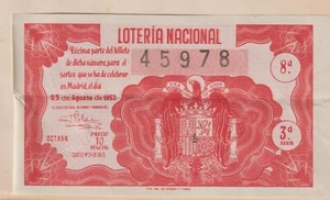 España Loteria Nacional Decimo del año 1953 (GJ-591) - Picture 1 of 1