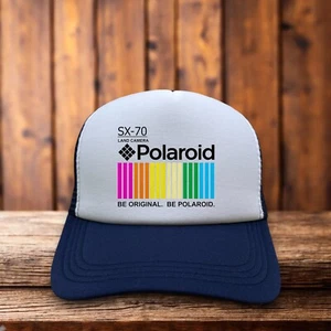 Polaroid Unisex Trucker Hat Navy Snapback Kodak Instant Photo Baseball Cap - Picture 1 of 6