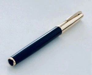 Pilot Fountain Pen SUPER 100 14k 585 Black Gold Ink Vintage Retro - Picture 1 of 7