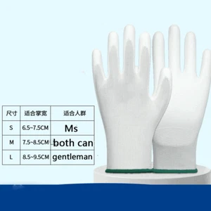 Guanti da Lavoro Alta Viz Ultra Sottili PU Palmo Rivestiti Multiuso 12 Paia - Foto 1 di 6