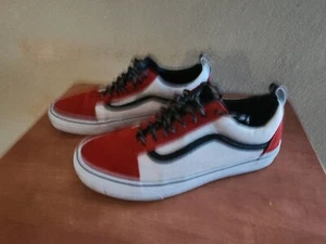 Zapatos de skate Vans Old Skool rojos/blancos/negros para hombre talla 9,5 correas nuevas - Imagen 1 de 13