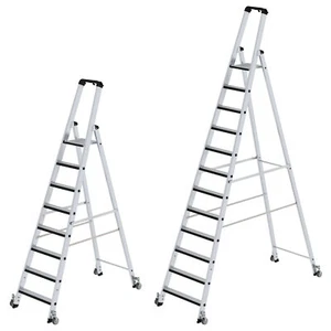 Munk Stehleiter Stufenleiter Stufenstehleiter einseitig begehbar mit Rollen - Bild 1 von 16
