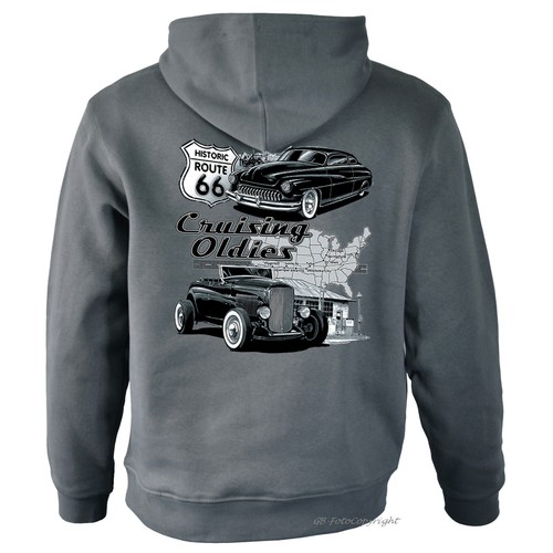 SACAI Felpa con cappuccio auto d'epoca auto classica americana Hot Rod Lowrider *0007