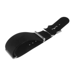 Black Silicone Military Watch Band - 22mm - Picture 1 of 2