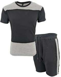 Set tuta estiva abbigliamento sportivo t-shirt e pantaloncini jogging 2 toni abbigliamento casual - Foto 1 di 19