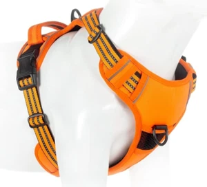 No Pull Dog Harness - High Viz Reflect Orange Handle Front Clip - M 22-31" Chest - Picture 1 of 1