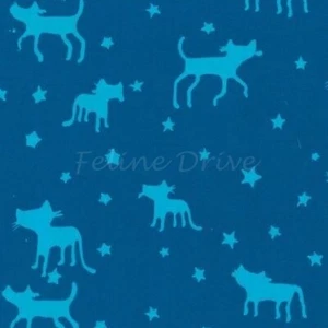 Feline Drive Fabric BATIK ME & YOU Bluebird Cats - Fat Quarter (18"x22") FQ - Picture 1 of 8