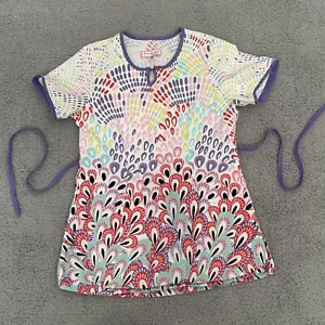 Koi Peeling Damen extra klein mit Blumenmuster kurzärmeliger Rundhalsausschnitt Stretch - Bild 1 von 13