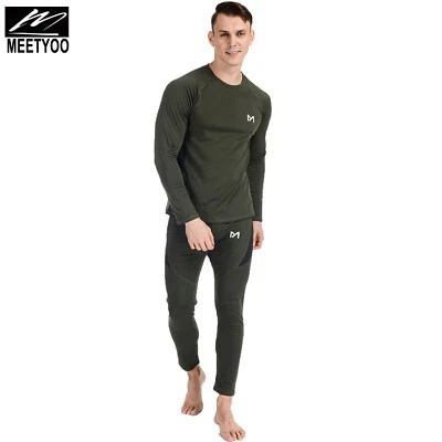 Men Long Johns Thermal Underwear for Winter Ski Warm Fleece Lined Base Layer Set - Image 1 of 4