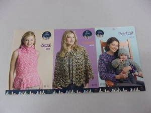 Knitting Pattern Hard Cover Brochures (4) patterns on each Qty 3 Lot A - Picture 1 of 2