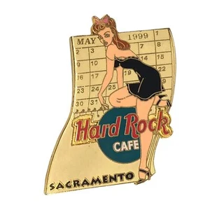 HARD ROCK CAFE PIN SACRAMENTO SEXY CALENDAR GIRL MAY 1999 - Picture 1 of 3