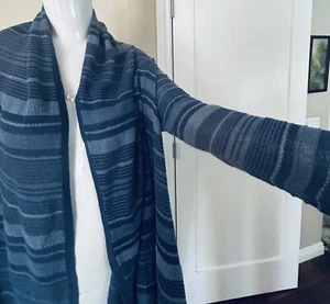 RALPH LAUREN BLUE STRIPED 100% LINEN OPEN CARDIGAN JACKET SMALL MEDIUM S M - Picture 1 of 5