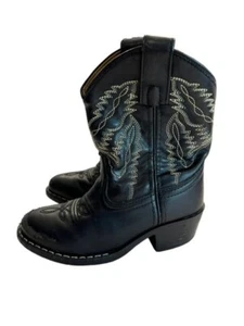 Girls Cowboy Boots Size 10 Flame Embroidered Cowgirl Dress Up Western - Picture 1 of 8