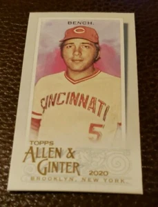 2020 Topps Allen Ginter #72 Johnny Bench Mini Card Cincinnati Reds Hall of Fame - Picture 1 of 2