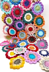 New Hand Knit Granny Square Crochet Yarn Long Scarf Table Runner Home Deco Shrug - Picture 1 of 18