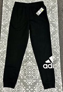 New Adidas Boys' Essential Fleece Joggers Black Size L (14-16) MSRP:$35