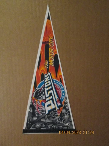 NBA Detroit Pistons Vintage Circa 1990's The Motor City Team Logo Pennant Cover