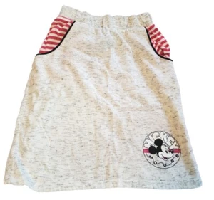 Vintage 80s Disney Mickey Mouse Gray Pink Sweat Pant Skirt Womens Large USA Made - Picture 1 of 7