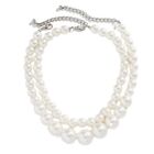 2 Pack Retro Bead Necklace Pearls Linked Necklaces Pearls Necklaces Neck Jewelry