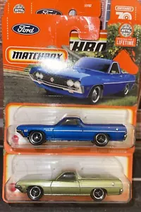 Lot Of 2 Matchbox Ford 1970 Ranchero Pickup Green / Blue New I P 1:64 Diecast - Picture 1 of 12