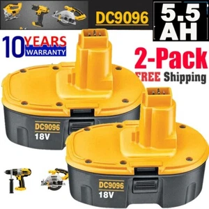 2 PACK 18V Battery For Dewalt 5500mAh XRP DC9096s DC9098 Ni-MH DC9099 DC9096-2 - Picture 1 of 14