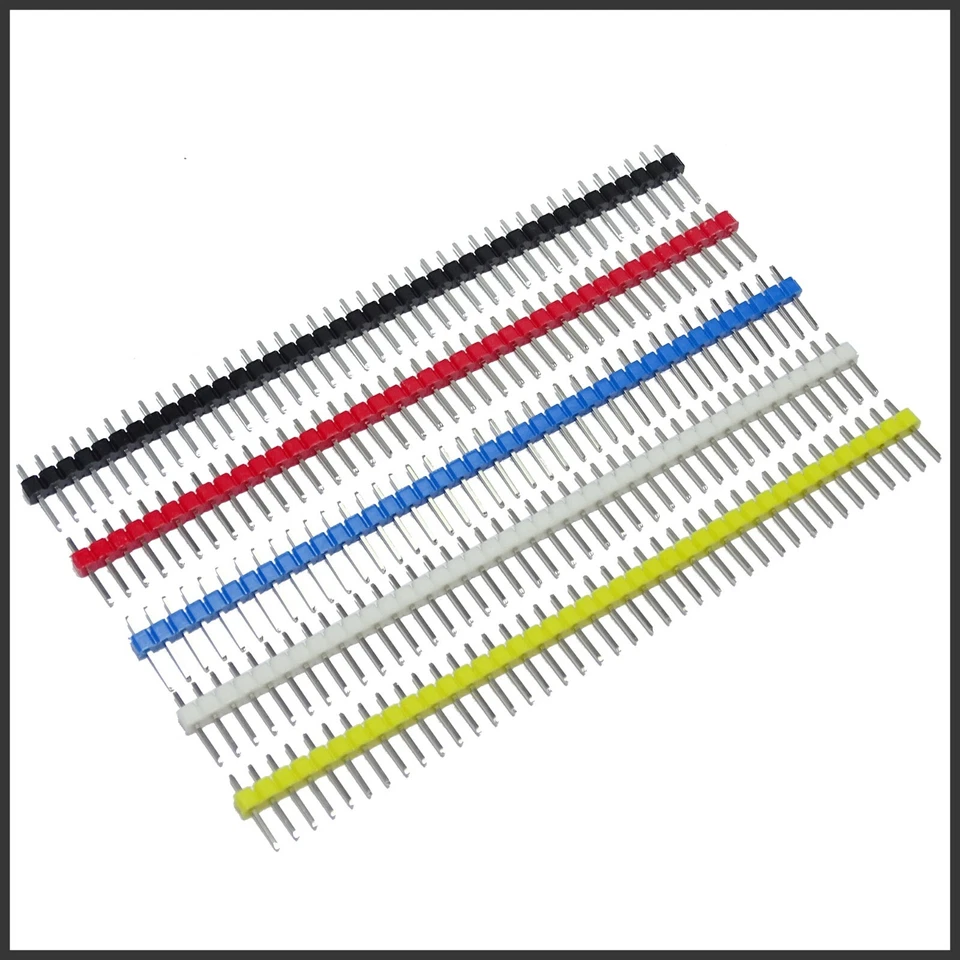 MMTRADE 5x Stiftleiste Set farbig 40 Pins 2,54mm Steckerleiste Pin Header für Arduino