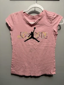 Girls Air Jordan Pink Short Sleeve Shirt Size Large - Picture 1 of 3