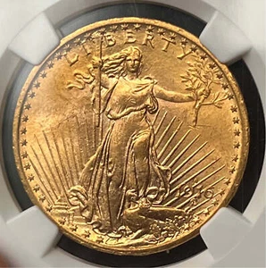 1916 S Gold $20 Saint Gaudens Double Eagle NGC MS 63 - Picture 1 of 2