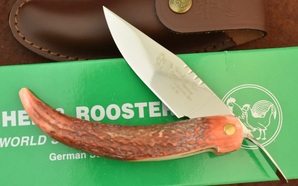 HEN & ROOSTER SPAIN RED STAG SPANISH FOLDING CLASP KNIFE NICE (22977) - Image 1 of 4